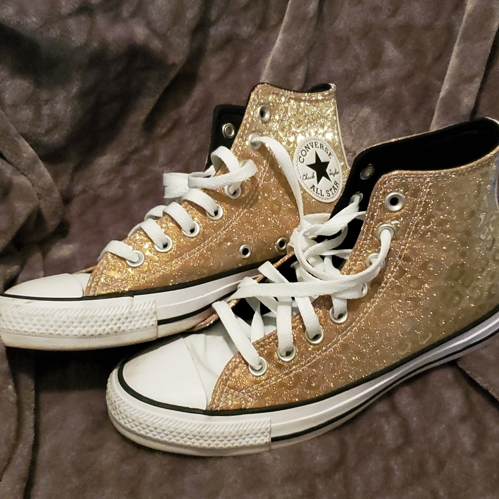 Gold Hightop Converse